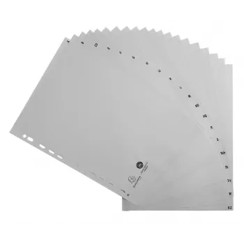 Exacompta A-Z tabbladen volledig formaat, grijs, 20 tabs, A4, 1 set