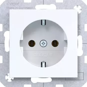 Hager WAS1100WG stopcontact Axess/Cuby lichtwit glanzend