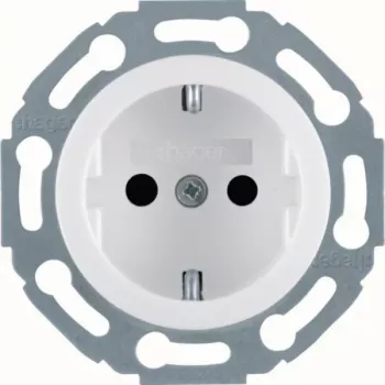 Hager WTS1200WG wandcontactdoos SCHUKO met verhoogde aanraakbeveiliging steekklem 1930/glanzend polarwit
