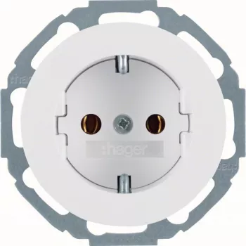 Hager WLS1100WG SCHUKO wandcontactdoos R.Classic polarwit glanzend