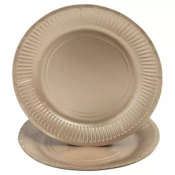 PROnappe 10 Kartonnen borden, rond, Ø 23 cm, goud
