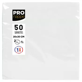 PROnappe papieren servetten wit 2-laags 20 x 20 cm 50 stuks