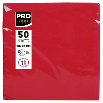 PROnappe rode 2-laags papieren servetten 20 x 20 cm 50-pack