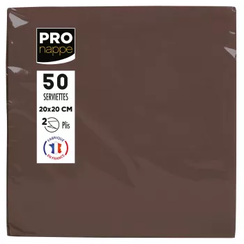 PROnappe servetten bruin 2-laags 20,0 x 20,0 cm 50 stuks