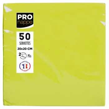 PROnappe servetten kiwigroen 2-laags 20,0 x 20,0 cm 50 stuks