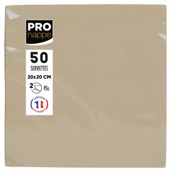 PROnappe papieren servetten beige-bruin 2-laags 20 x 20 cm 50-pack