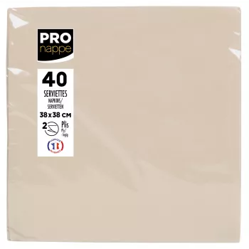 PROnappe servetten crème 2-laags 19,0 x 19,0 cm 40 stuks