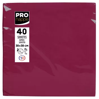 PROnappe servetten bordeaux 2-laags 19,0 x 19,0 cm 40 stuks