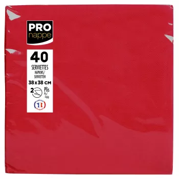 PROnappe rode papieren servetten 2-laags 19 x 19 cm 40-pack