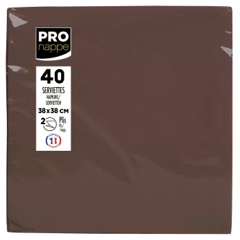 PROnappe servetten bruin 2-laags 19,0 x 19,0 cm 40 stuks