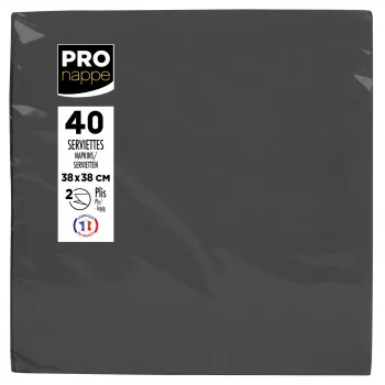 PROnappe papieren servetten zwart 2-laags 19,0 x 19,0 cm 40 stuks