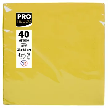 PROnappe papieren servetten geel 2-laags 19,0 x 19,0 cm 40 stuks