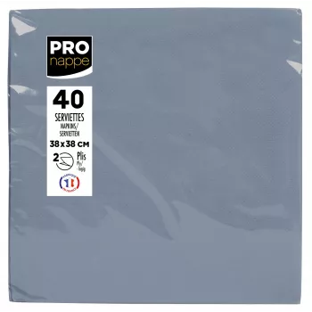 PROnappe papieren servetten grijs 2-laags 19,0 x 19,0 cm 40-pack