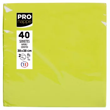 PROnappe servetten kiwigroen 2-laags 19,0 x 19,0 cm 40 stuks