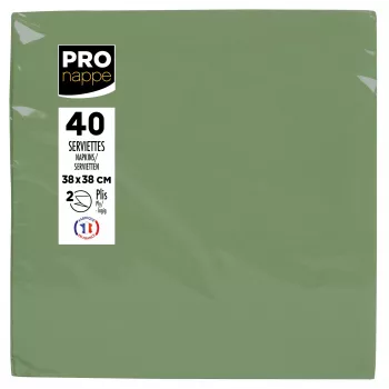 PROnappe olijfgroene 2-laags papieren servetten 19 x 19 cm 40-pack
