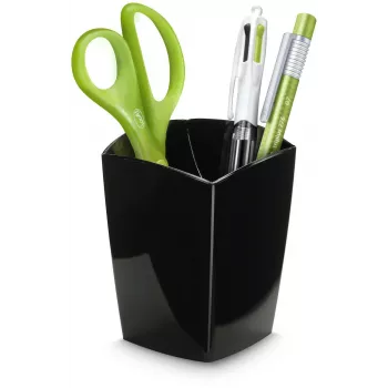 CEP Office Solution Mineral pennenhouder zwart polystyreen 2 vakken 7,4 x 7,4 x 9,5 cm
