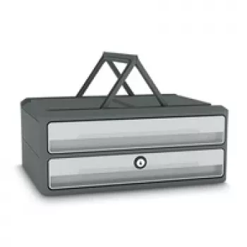 CEP Office Solution MoovUp ladebox met slot lichtgrijs DIN A4 liggend 2 laden