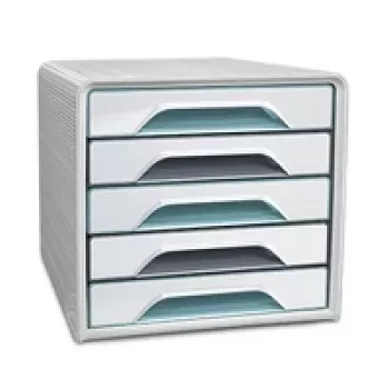 CEP Office Solution Smoove ladebox wit met kleurstrepen DIN A4 5 laden
