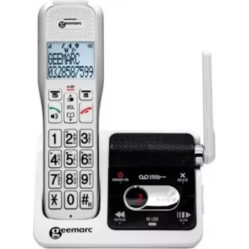 Geemarc AmpliDECT 595 ULE draadloze telefoon met antwoordapparaat, wit