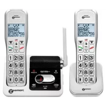 Geemarc AMPLIDECT 595-2 U.L.E duo draadloze telefoon met 2 handsets - basisstation - laadstation