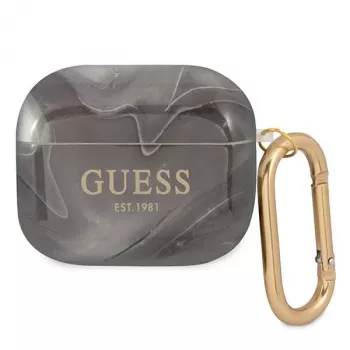 Guess GUA3UNMK AirPods 3 cover zwart Marble Collection