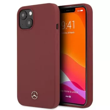 Mercedes-Benz Silicone Line hardcase voor iPhone 13/14/15 6,1 inch rood
