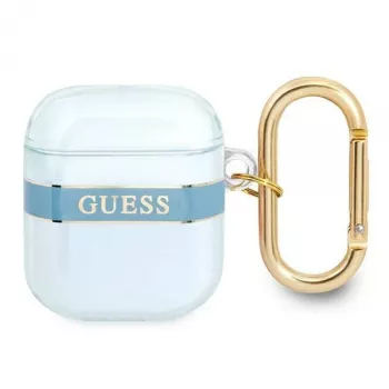 Guess GUA2HHTSB AirPods 1/2 hoesje blauw Strap Collection