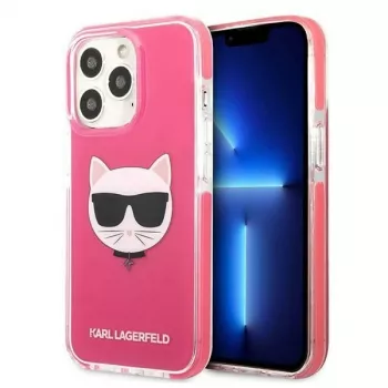 Karl Lagerfeld KLHCP13LTPECPI hardcase voor iPhone 13 Pro / 13 6,1 inch - fuchsia Choupette Head