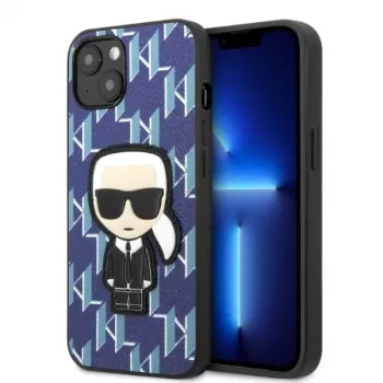 Karl Lagerfeld iPhone 13/14/15 6,1 inch hardcase blauw Monogram Ikonik Patch