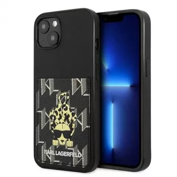 Karl Lagerfeld KF001284 Karlimals Cardslot hardcase voor iPhone 13/14/15 6,1 inch zwart