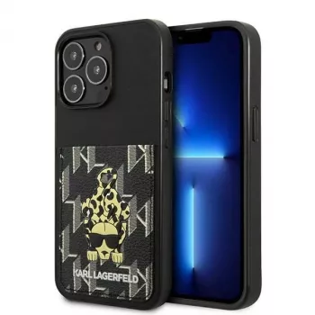Karl Lagerfeld KLHCP13LCANCNK iPhone 13 Pro / 13 6.1 hardcase zwart Karlimals Cardslot