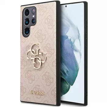 Guess GUHCS23L4GMGPI hardcase voor Samsung Galaxy S23 Ultra, roze, 4G Big Metal Logo
