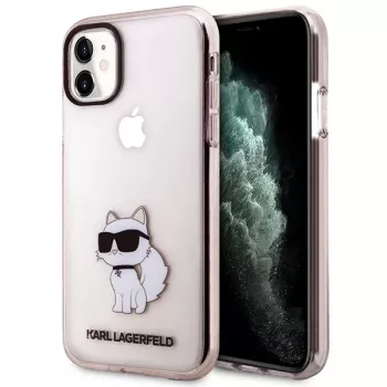 Karl Lagerfeld Ikonik Choupette Hard Case voor iPhone 11 / XR 6,1 inch - roze