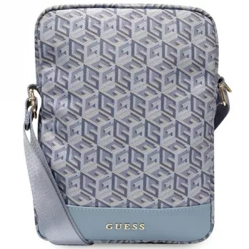 Guess GUTB10HGCFSEB GCube Stripe Tablet Bag 10 inch blauw