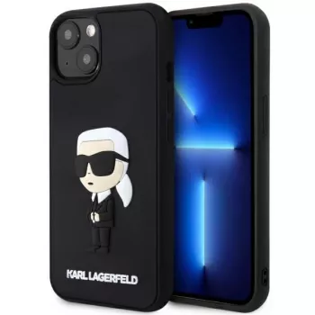 Karl Lagerfeld KLHCP14M3DRKINK Hardcase Rubber Ikonik 3D voor iPhone 14 Plus / 15 Plus 6.7 zwart