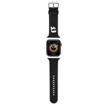 Karl Lagerfeld 3D Rubber Karl Head watch strap voor Apple Watch 42/44/45/49mm zwart