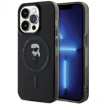 Karl Lagerfeld MagSafe IML Ikonik hoesje voor iPhone 15 Pro zwart