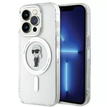 Karl Lagerfeld MagSafe IML Ikonik hoesje voor iPhone 15 Pro transparant