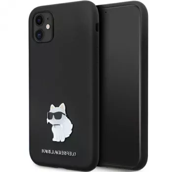 Karl Lagerfeld KLHCN61SMHCNPK hardcase siliconen hoesje met metalen pin voor iPhone 11 / XR 6.1 zwart