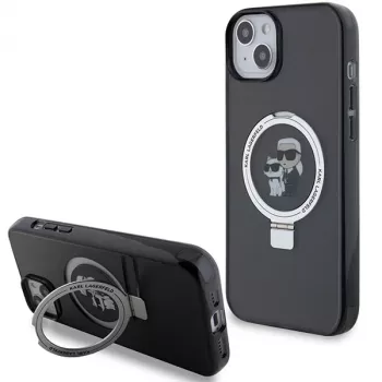 Karl Lagerfeld KLHMP15MHMRSKCK hardcase ringstandaard MagSafe voor iPhone 15 Plus / 14 Plus 6,7 inch zwart