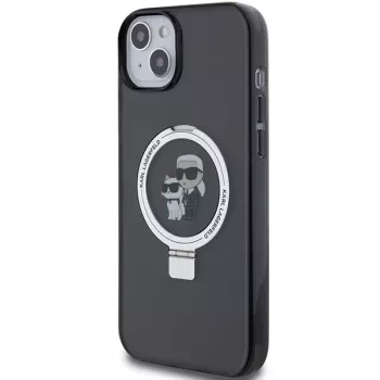 Karl Lagerfeld KLHMP15MHMRSKCK hardcase ringstandaard MagSafe voor iPhone 15 Plus / 14 Plus 6,7 inch zwart