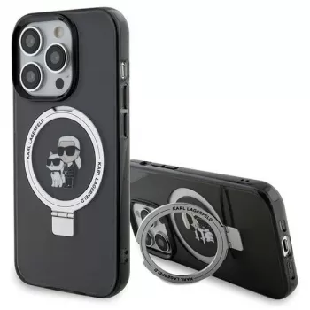 Karl Lagerfeld KLHMP15LHMRSKCK hardcase ringstandaard MagSafe voor iPhone 15 Pro 6.1 zwart