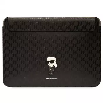 Karl Lagerfeld sleeve KLCS16SAKHPKK 16 inch zwart Saffiano Monogram Ikonik laptopsleeve