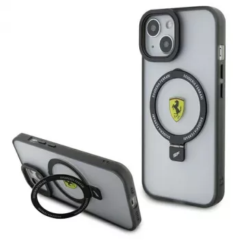 Ferrari FEHMP15SUSCAH iPhone 15 / 14 / 13 6.1 transparante hardcase met ringhouder 2023 collectie MagSafe