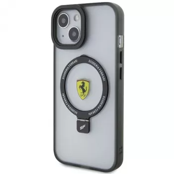 Ferrari FEHMP15SUSCAH iPhone 15 / 14 / 13 6.1 transparante hardcase met ringhouder 2023 collectie MagSafe