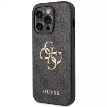 Guess GUHCP15L4GMGGR hardcase voor iPhone 15 Pro 6,1 inch - grijs 4G Big Metal Logo