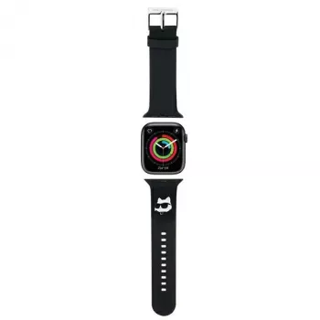 Karl Lagerfeld 3D Rubber Choupette Head Apple Watch-bandje 42/44/45/49mm zwart