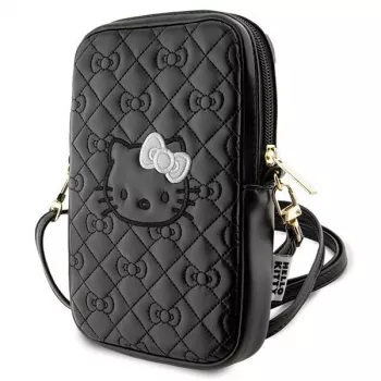 Hello Kitty Quilted Bows Strap - crossbodytas voor telefoon (zwart)