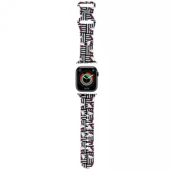 Hello Kitty HKAWMSDIESK Apple Watch-armband 38/40/41mm zwart siliconen Heads & Stripes