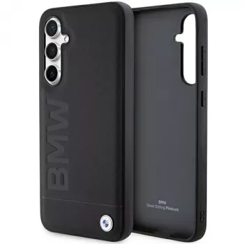 BMW S23 FE S711 zwart leer hot stamp case voor Samsung Galaxy S23 FE